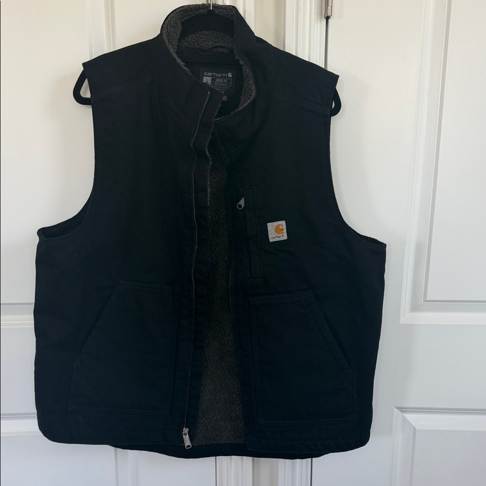 Carhartt Black Sherpa-Lined Work Vest